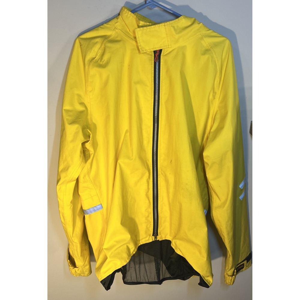 Novara Jacket Mens 2XL Yellow Waterproof Hooded Windbreaker Cycling Reflective